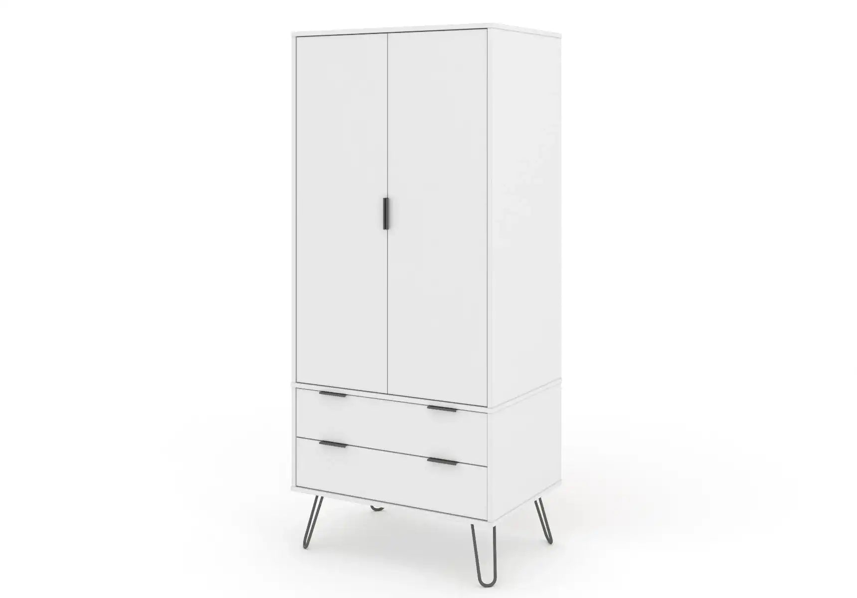Core Products Augusta 2 Door & 2 Drawer Wardrobe in White - Price Crash Furniture