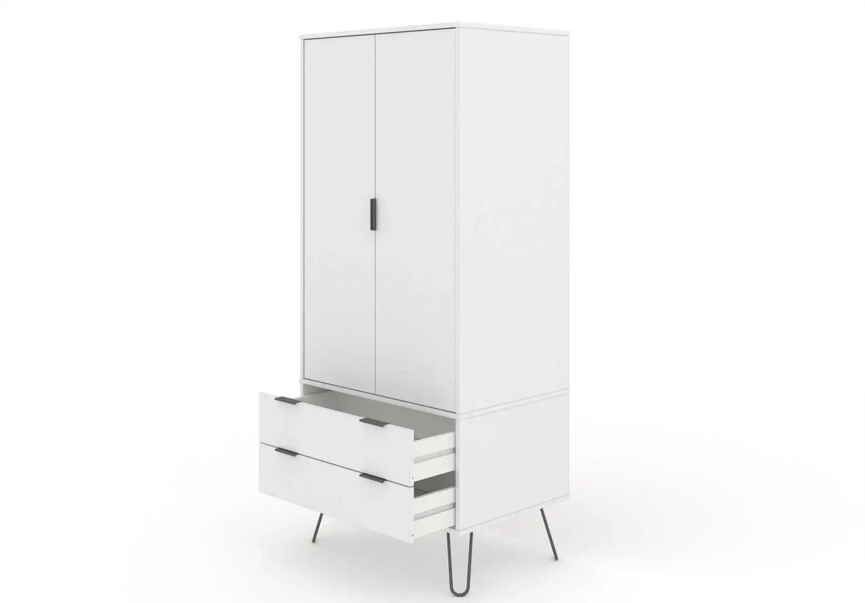 Core Products Augusta 2 Door & 2 Drawer Wardrobe in White - Price Crash Furniture
