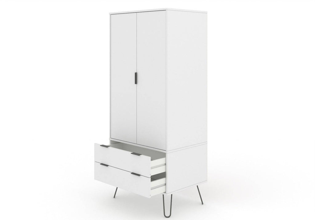 Core Products Augusta 2 Door & 2 Drawer Wardrobe in White - Price Crash Furniture