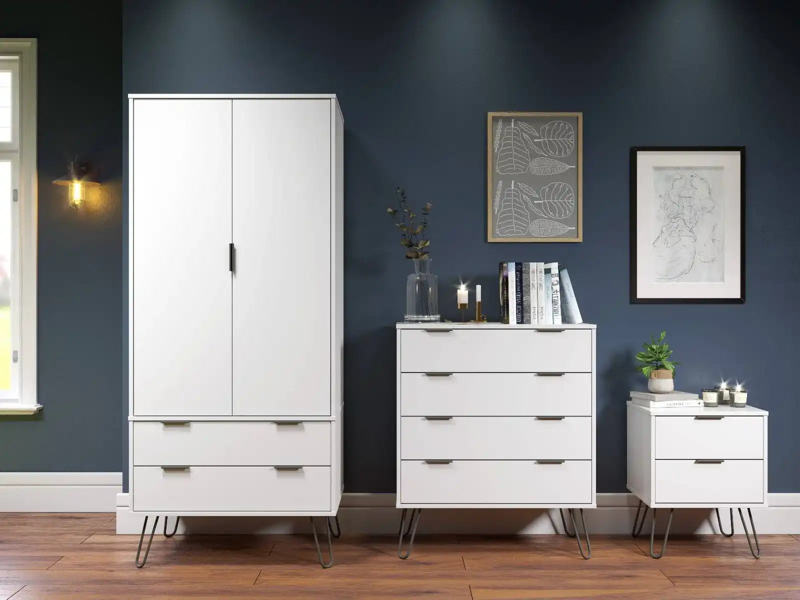 Core Products Augusta 2 Door & 2 Drawer Wardrobe in White - Price Crash Furniture