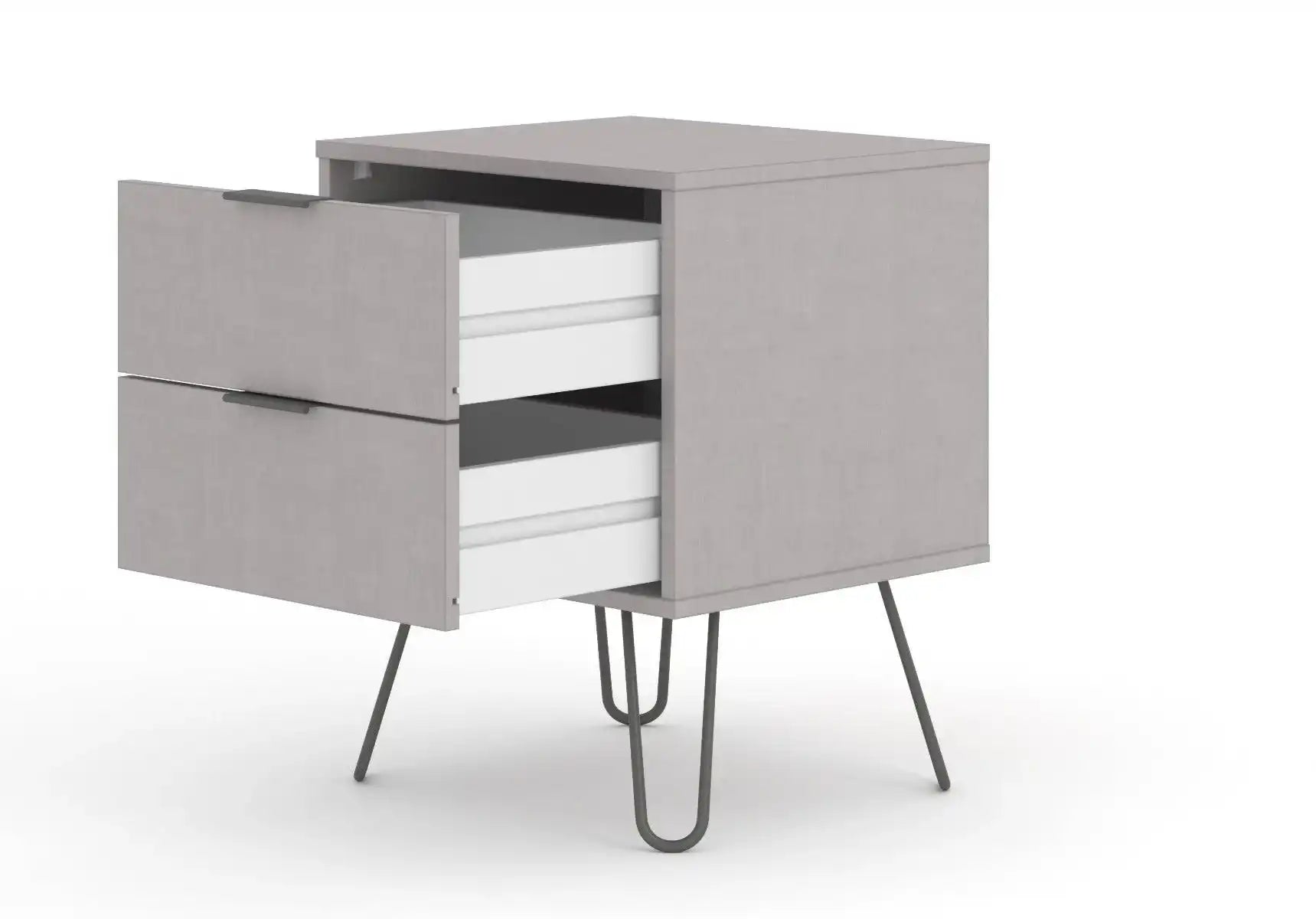 Core Products Augusta 2 Drawer Bedside Cabinet in Grey - Price Crash Furniture