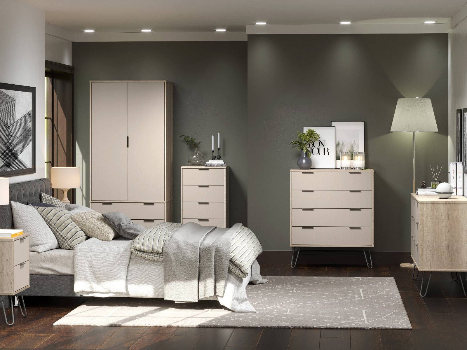 Core Products Augusta 3+3 Wide Chest of Drawers in Driftwood & Calico - Price Crash Furniture