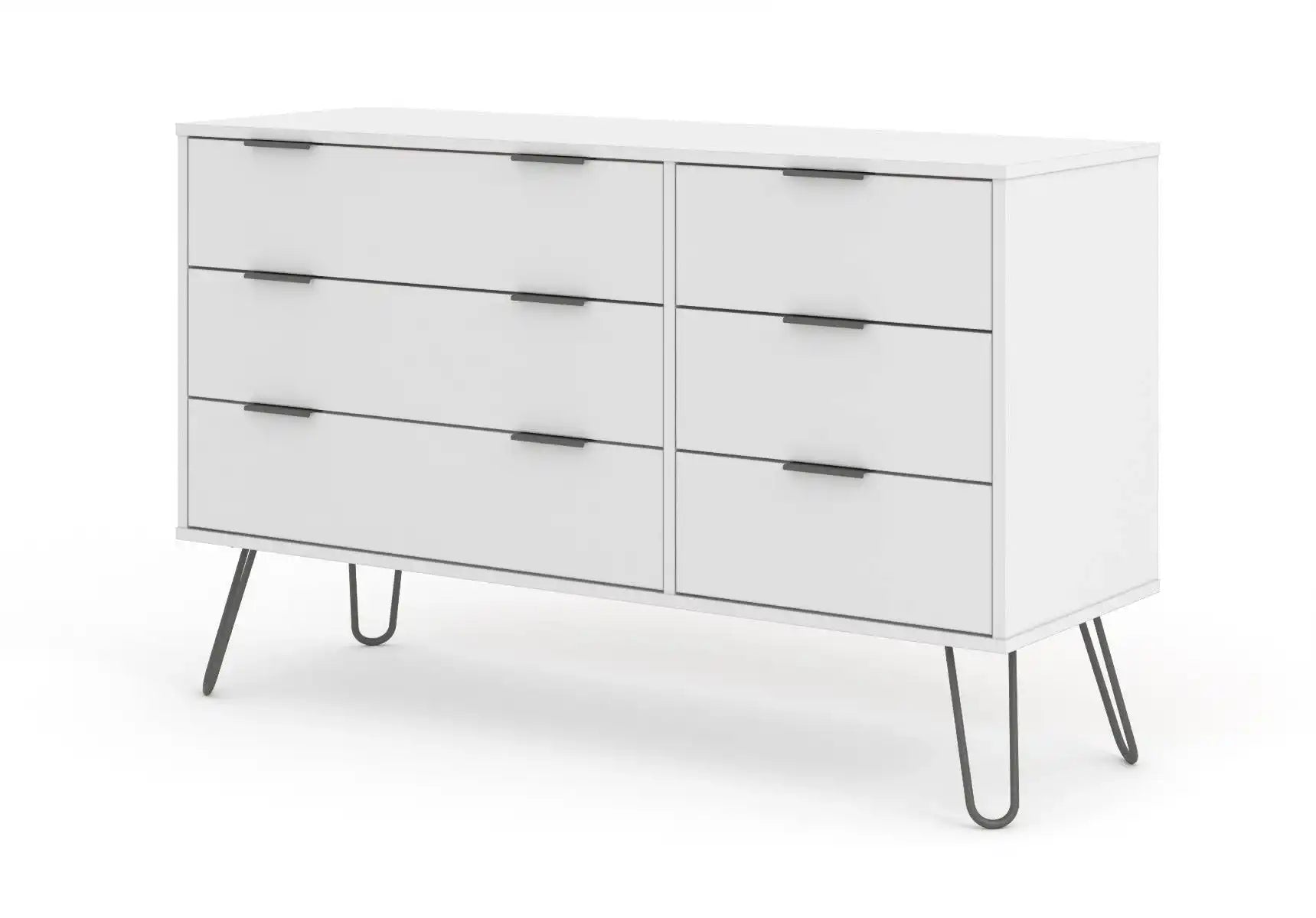 Core Products Augusta 3+3 Wide Chest of Drawers in White - Price Crash Furniture