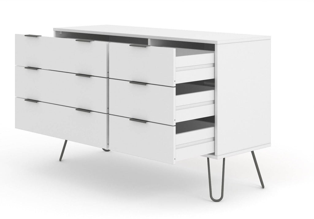 Core Products Augusta 3+3 Wide Chest of Drawers in White - Price Crash Furniture
