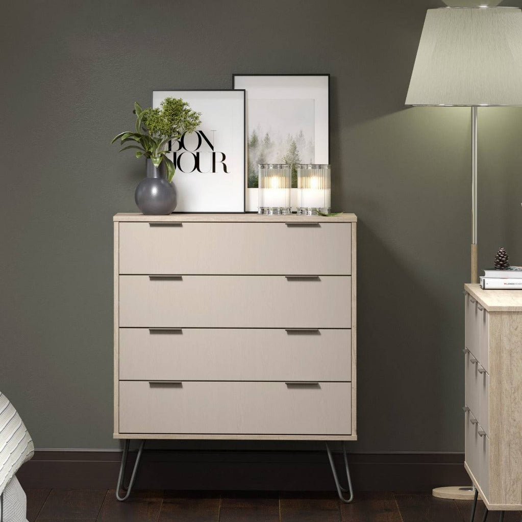 Core Products Augusta 4 Drawer Chest of Drawers in Driftwood & Calico - Price Crash Furniture