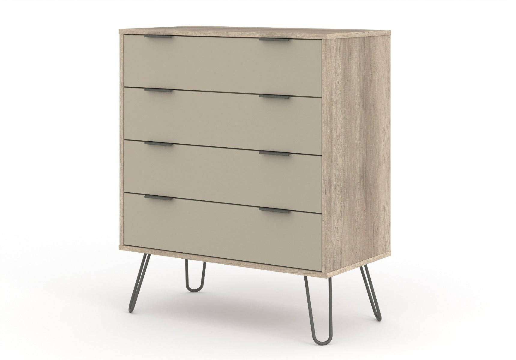 Core Products Augusta 4 Drawer Chest of Drawers in Driftwood & Calico - Price Crash Furniture