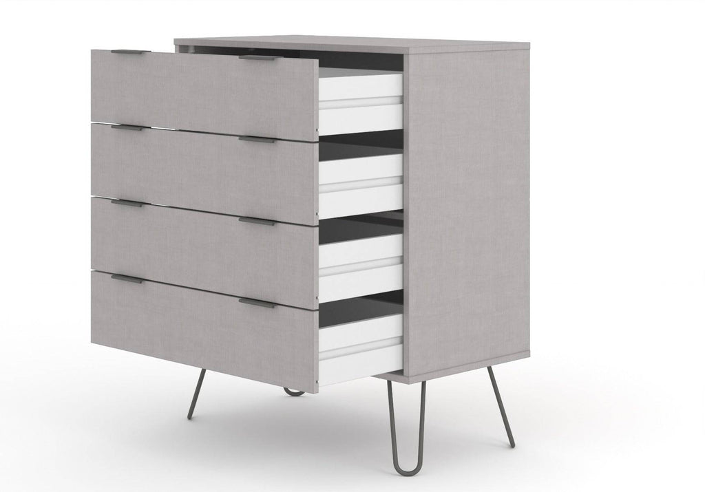 Core Products Augusta 4 Drawer Chest of Drawers in Grey - Price Crash Furniture