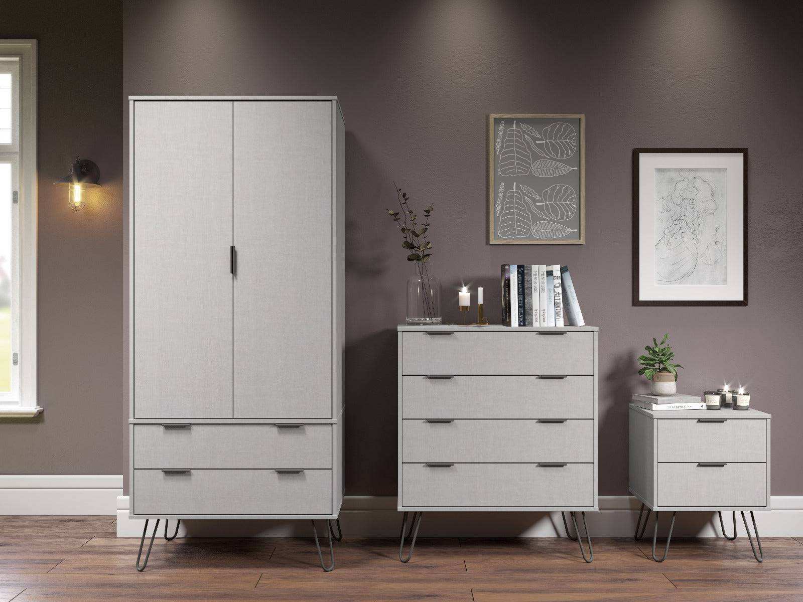 Core Products Augusta 4 Drawer Chest of Drawers in Grey - Price Crash Furniture