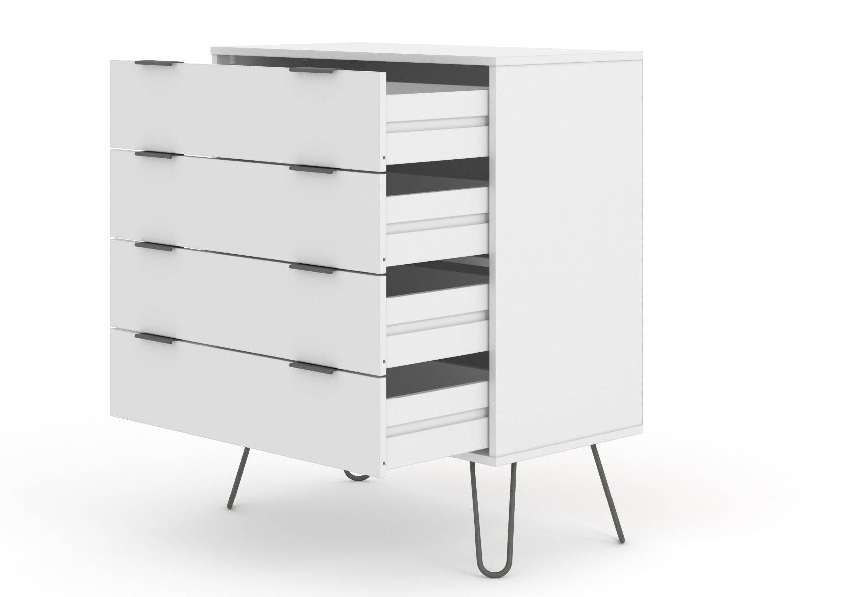 Core Products Augusta 4 Drawer Chest of Drawers in White - Price Crash Furniture