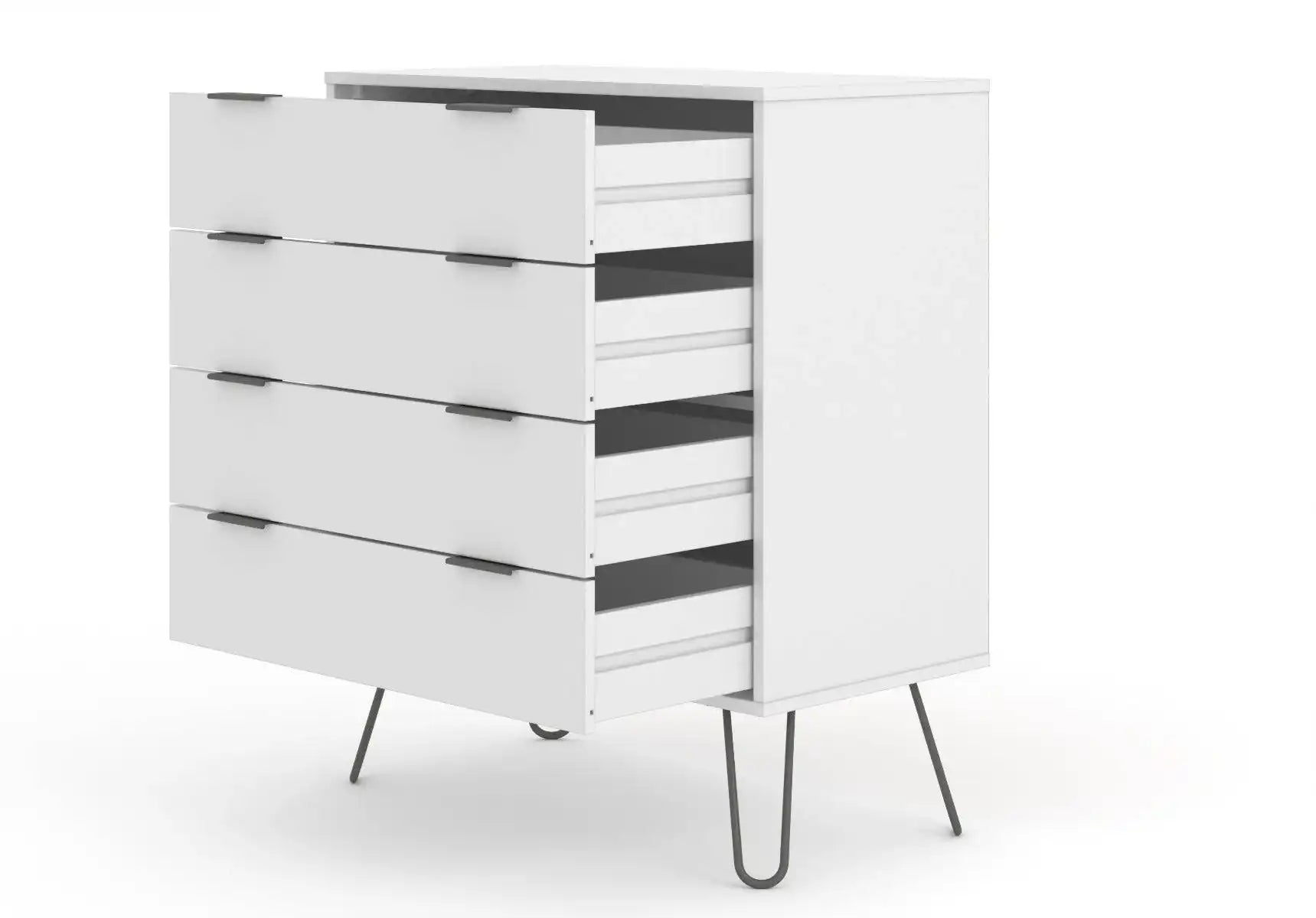 Core Products Augusta 4 Drawer Chest of Drawers in White - Price Crash Furniture