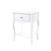 Core Products Cabriole Cream 1 Drawer Bedside Cabinet - Price Crash Furniture