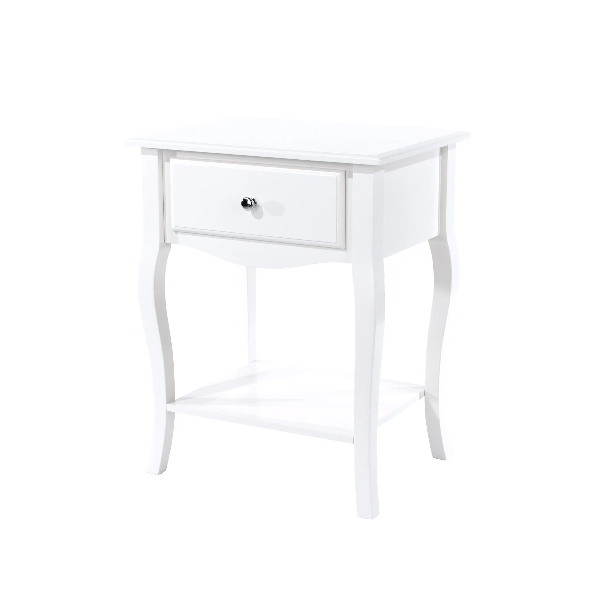 Core Products Cabriole Cream 1 Drawer Bedside Cabinet - Price Crash Furniture
