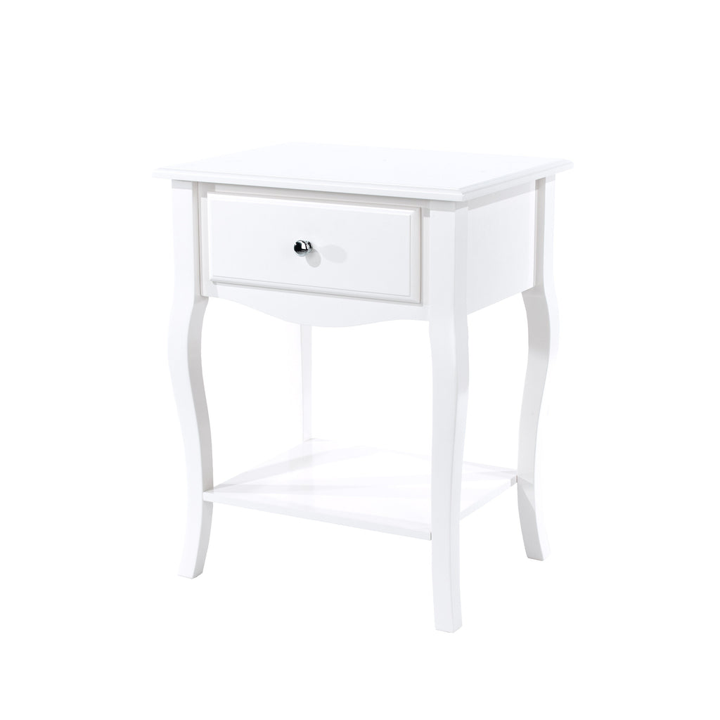 Core Products Cabriole Cream 1 Drawer Bedside Cabinet - Price Crash Furniture