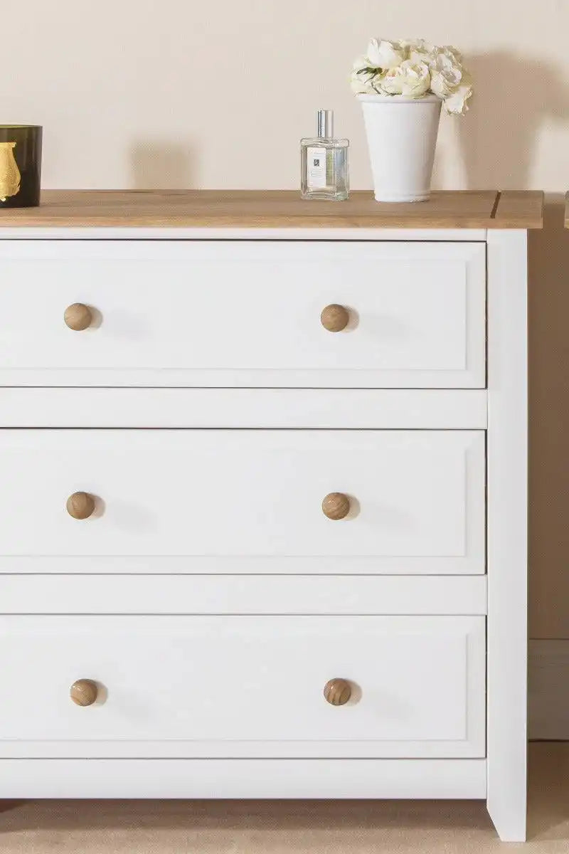 Core Products Capri 3 Drawer Wide Chest White - Price Crash Furniture
