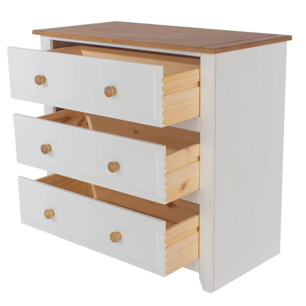 Core Products Capri 3 Drawer Wide Chest White - Price Crash Furniture