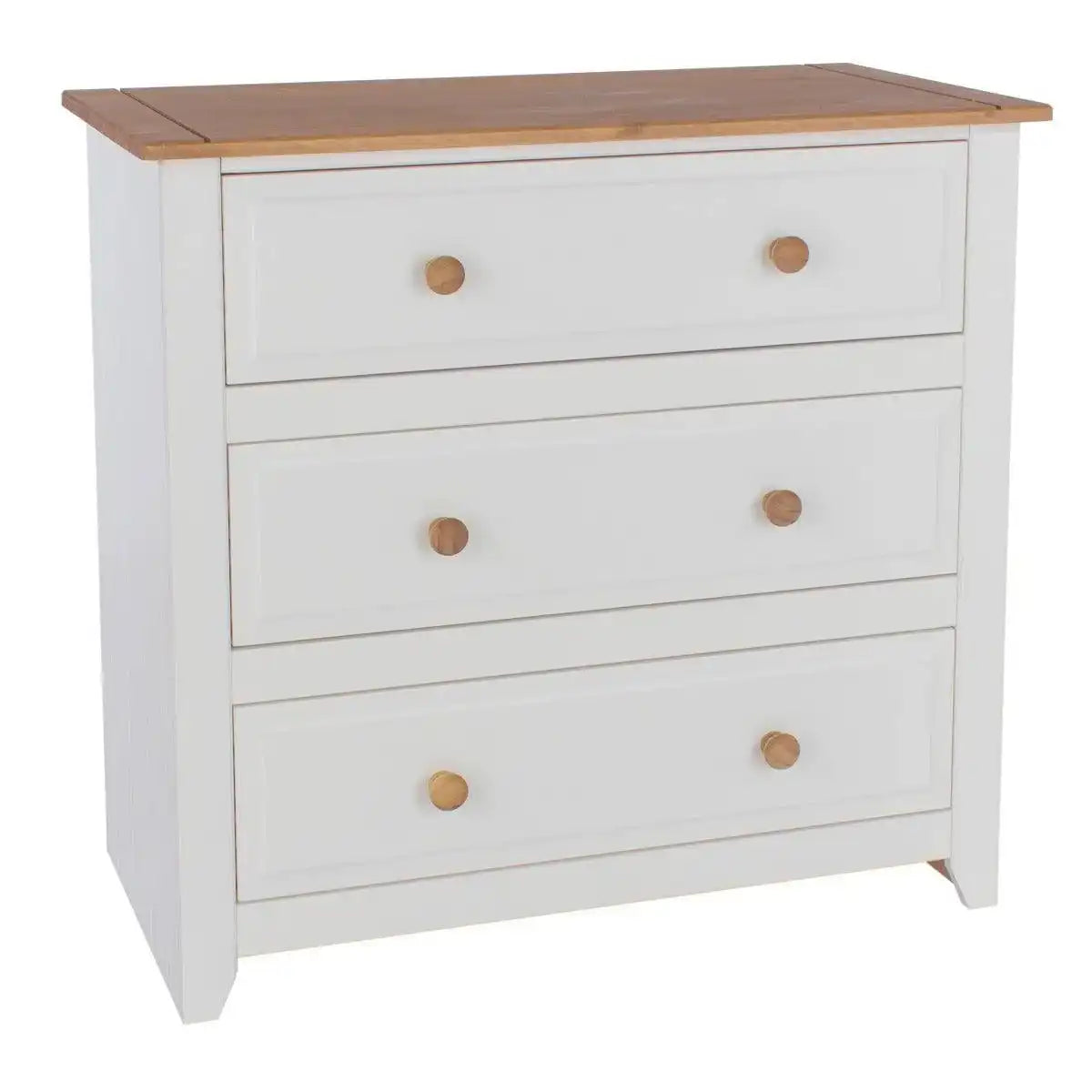 Core Products Capri 3 Drawer Wide Chest White - Price Crash Furniture