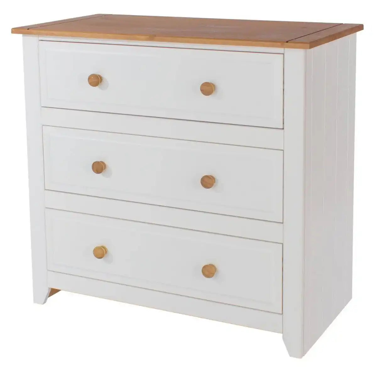 Core Products Capri 3 Drawer Wide Chest White - Price Crash Furniture
