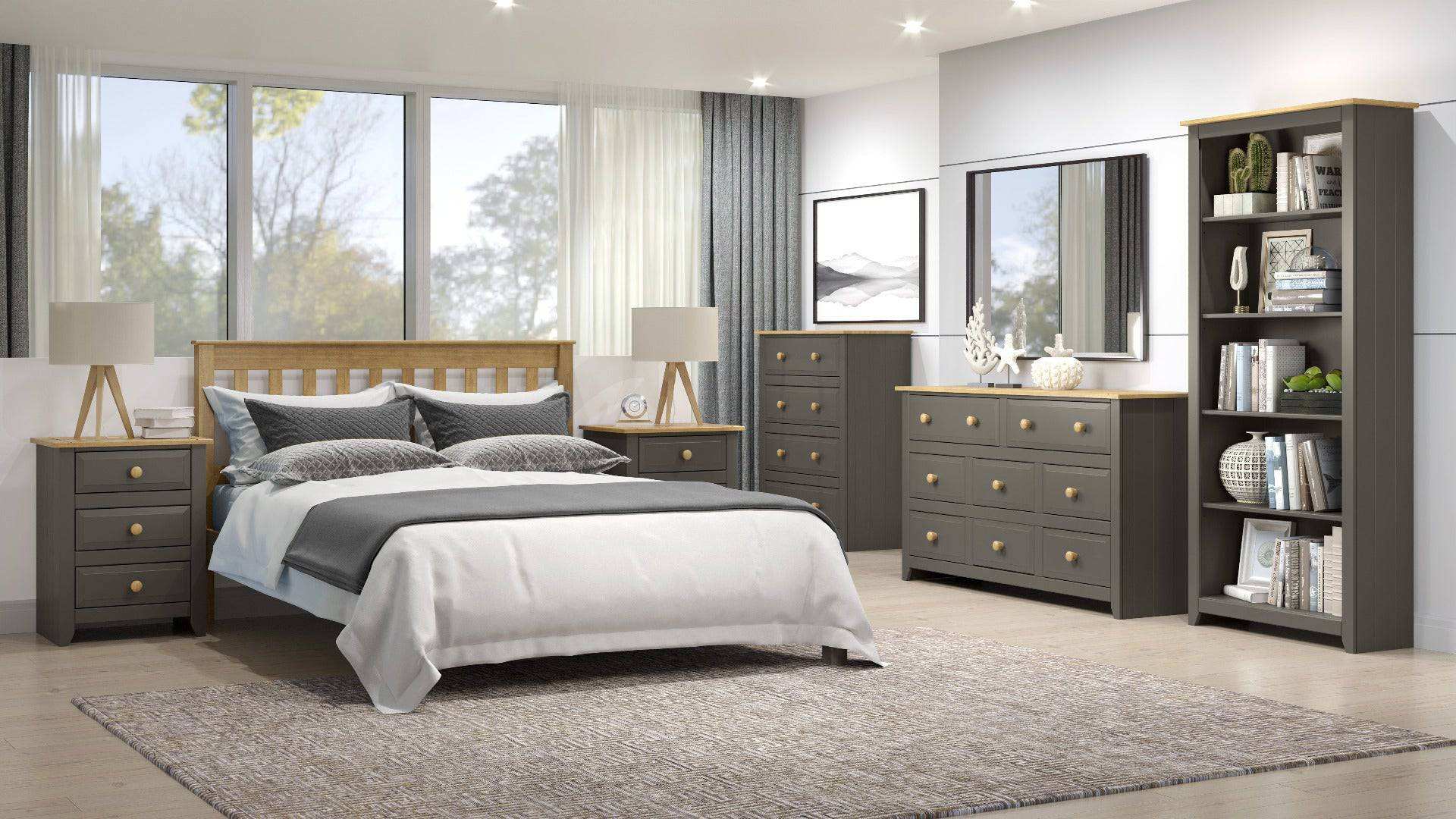 Core Products Capri Carbon 2 drawer petite bedside cabinet - Price Crash Furniture