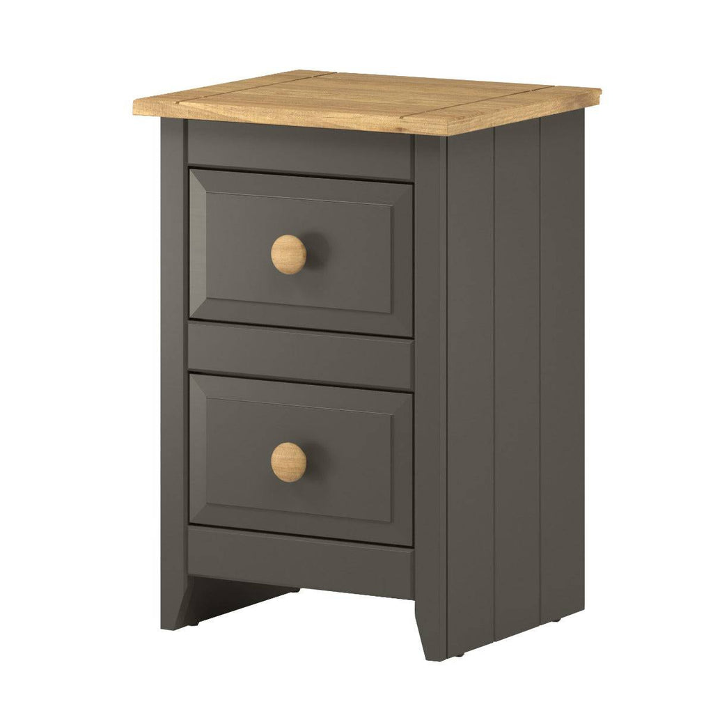 Core Products Capri Carbon 2 drawer petite bedside cabinet - Price Crash Furniture