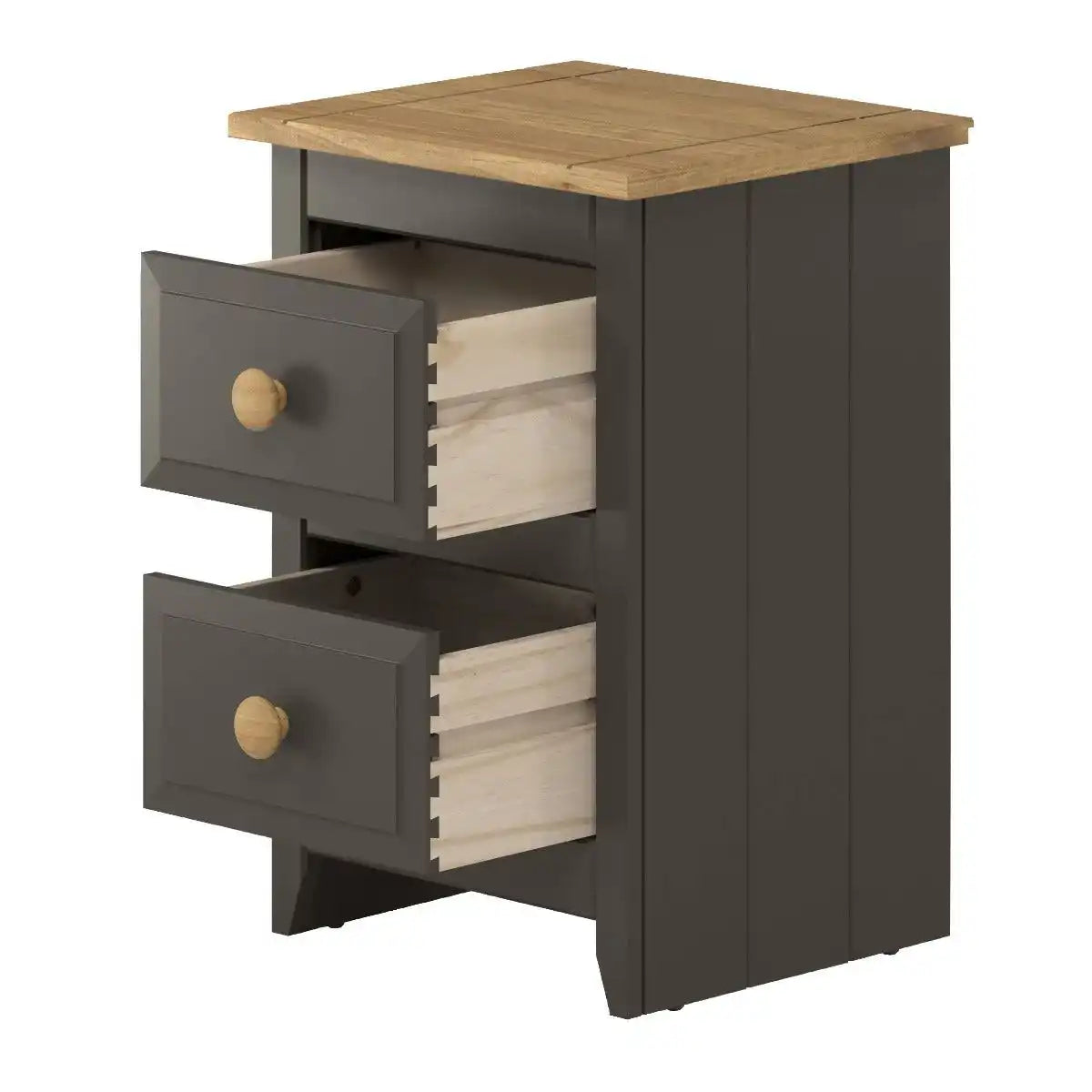 Core Products Capri Carbon 2 drawer petite bedside cabinet - Price Crash Furniture