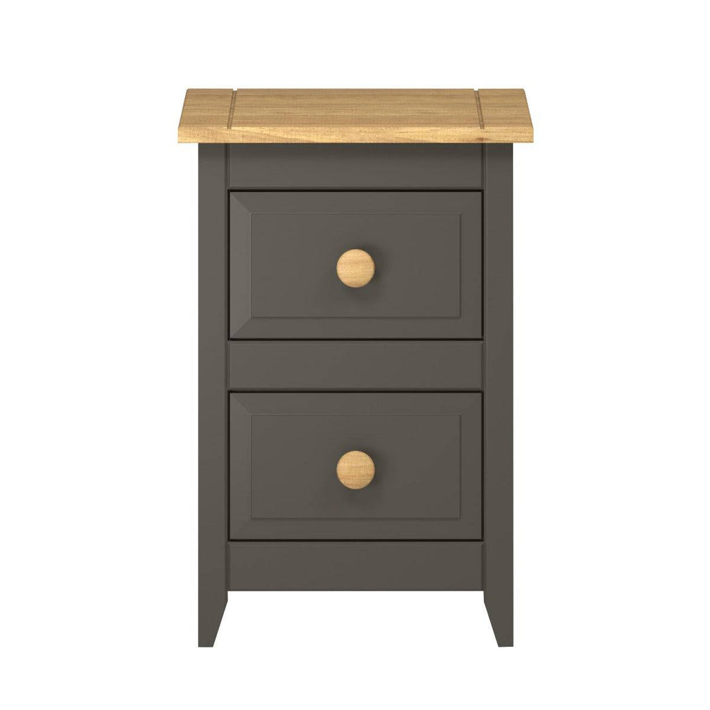 Core Products Capri Carbon 2 drawer petite bedside cabinet - Price Crash Furniture