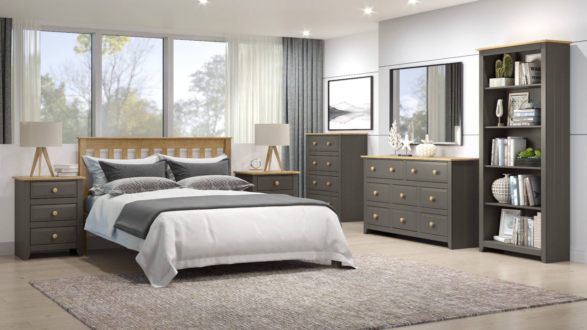 Core Products Capri Carbon 3 drawer bedside cabinet - Price Crash Furniture