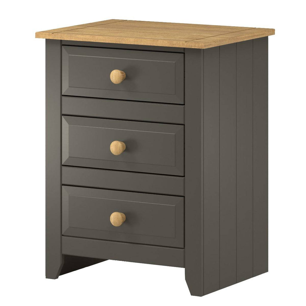 Core Products Capri Carbon 3 drawer bedside cabinet - Price Crash Furniture
