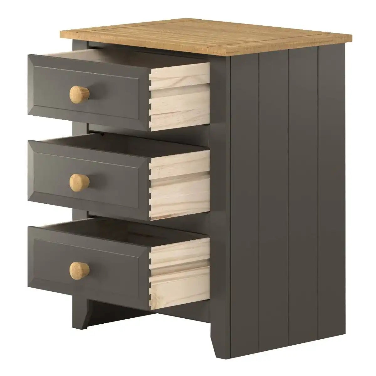 Core Products Capri Carbon 3 drawer bedside cabinet - Price Crash Furniture