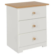 Core Products Colorado Warm White MDF 3 Drawer Bedside Cabinet - Price Crash Furniture