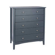 Core Products Como Blue 5 drawer chest in Blue MDF - Price Crash Furniture