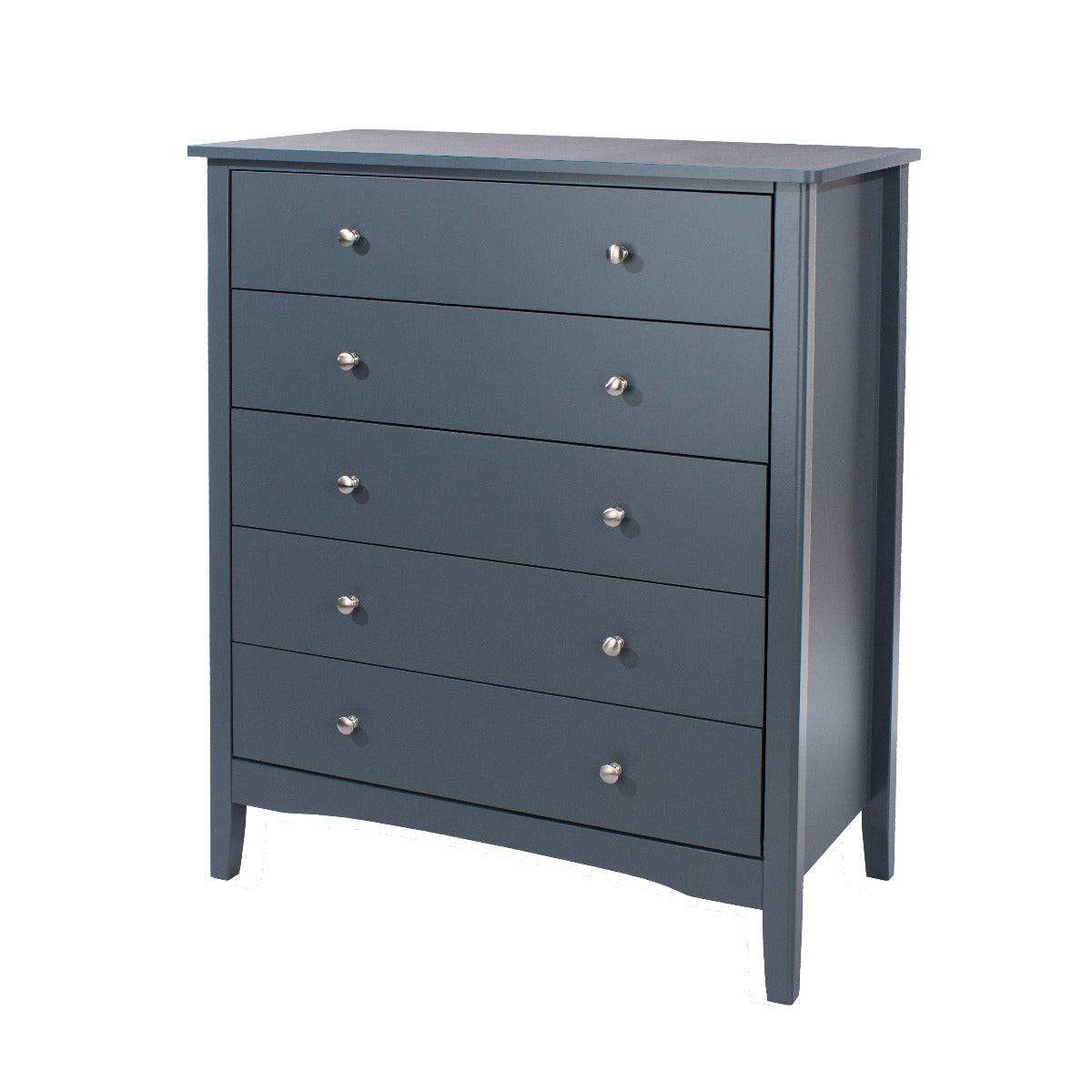 Core Products Como Blue 5 drawer chest in Blue MDF - Price Crash Furniture