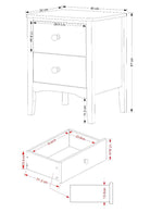 Core Products Como Light Grey 2 drawer beside cabinet - Price Crash Furniture
