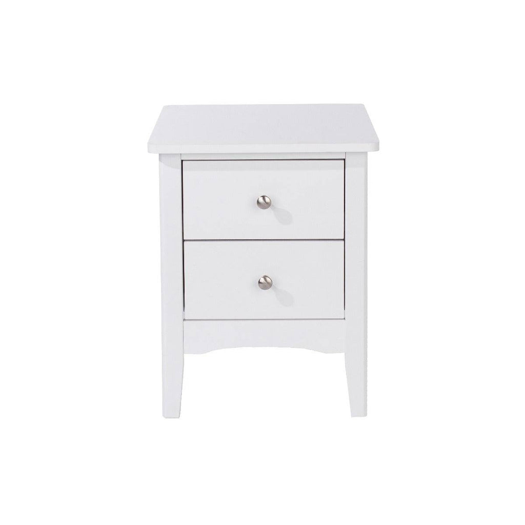 Core Products Como White 2 drawer petite beside cabinet - Price Crash Furniture