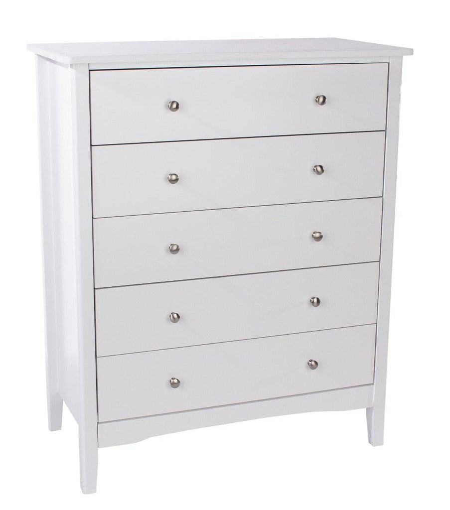 Core Products Como White 5 drawer chest - Price Crash Furniture