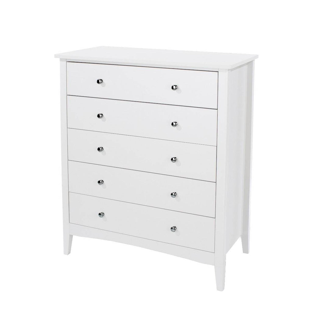 Core Products Como White 5 drawer chest - Price Crash Furniture