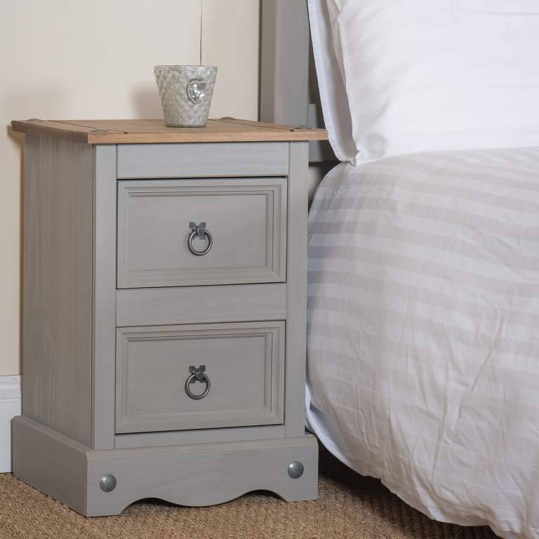 Core Products Corona Grey Petite Bedside Table - Price Crash Furniture
