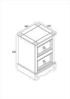 Core Products Corona Grey Petite Bedside Table - Price Crash Furniture