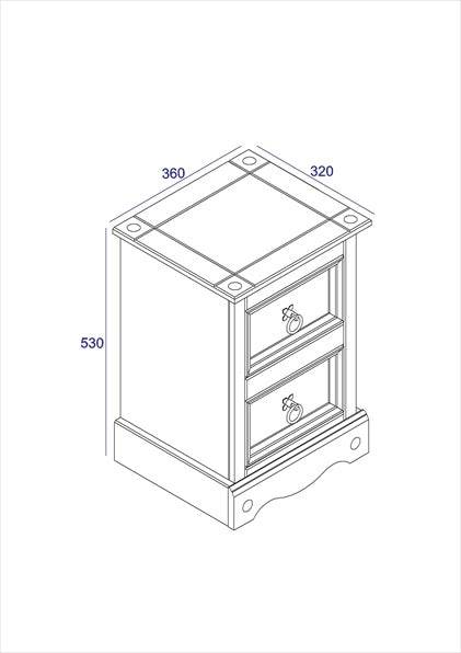 Core Products Corona Grey Petite Bedside Table - Price Crash Furniture