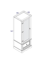 Core Products Corona Grey Washed Armoire with Mirrored Door - Price Crash Furniture