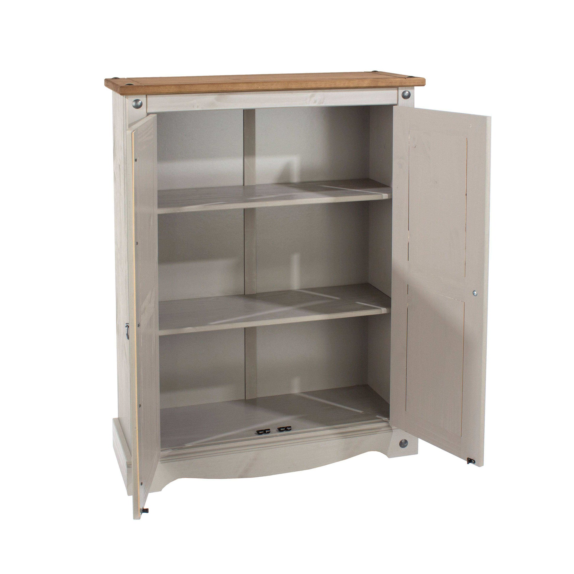 Core Products Corona Pine Grey Washed 2 Door Cupboard Unit - Price Crash Furniture