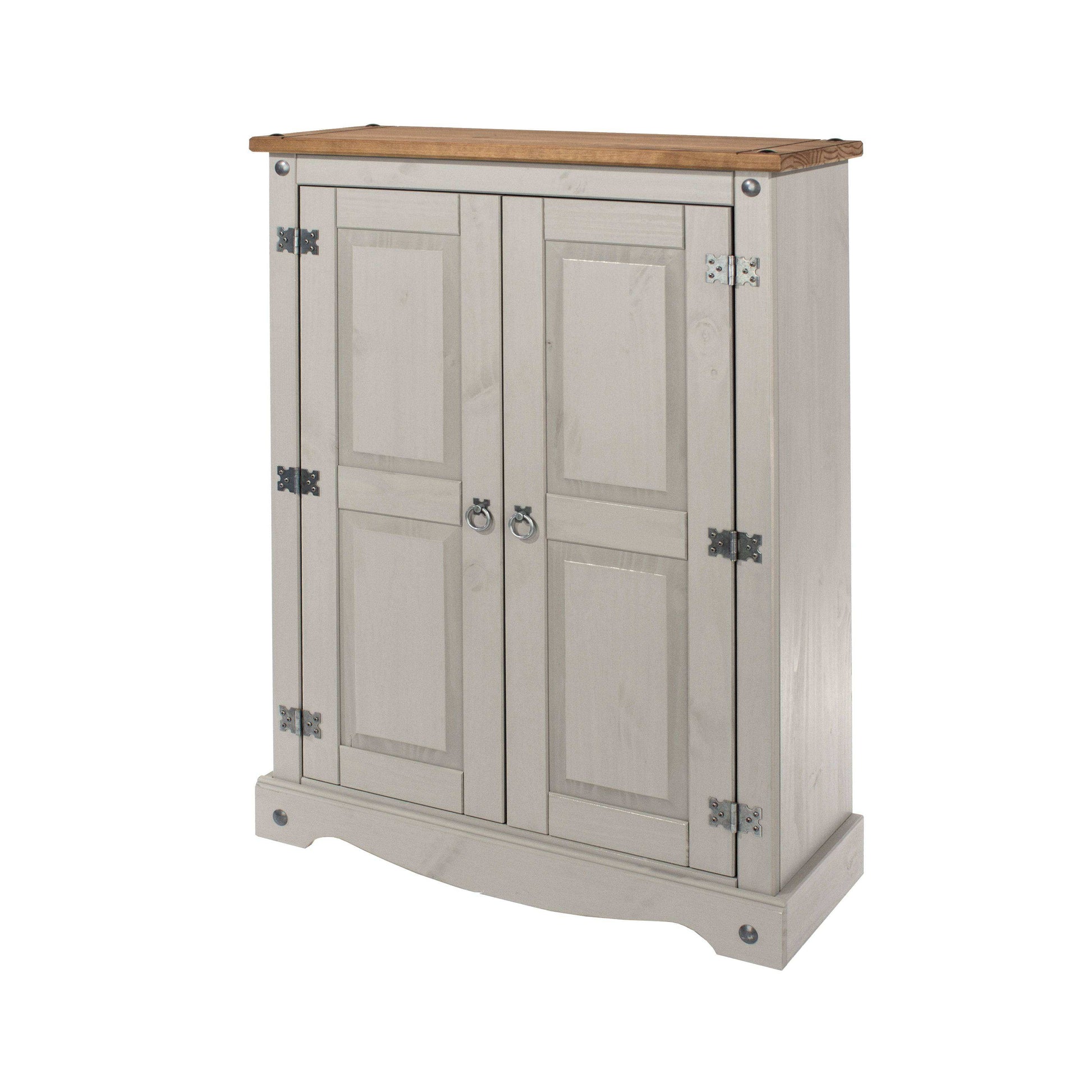 Core Products Corona Pine Grey Washed 2 Door Cupboard Unit - Price Crash Furniture