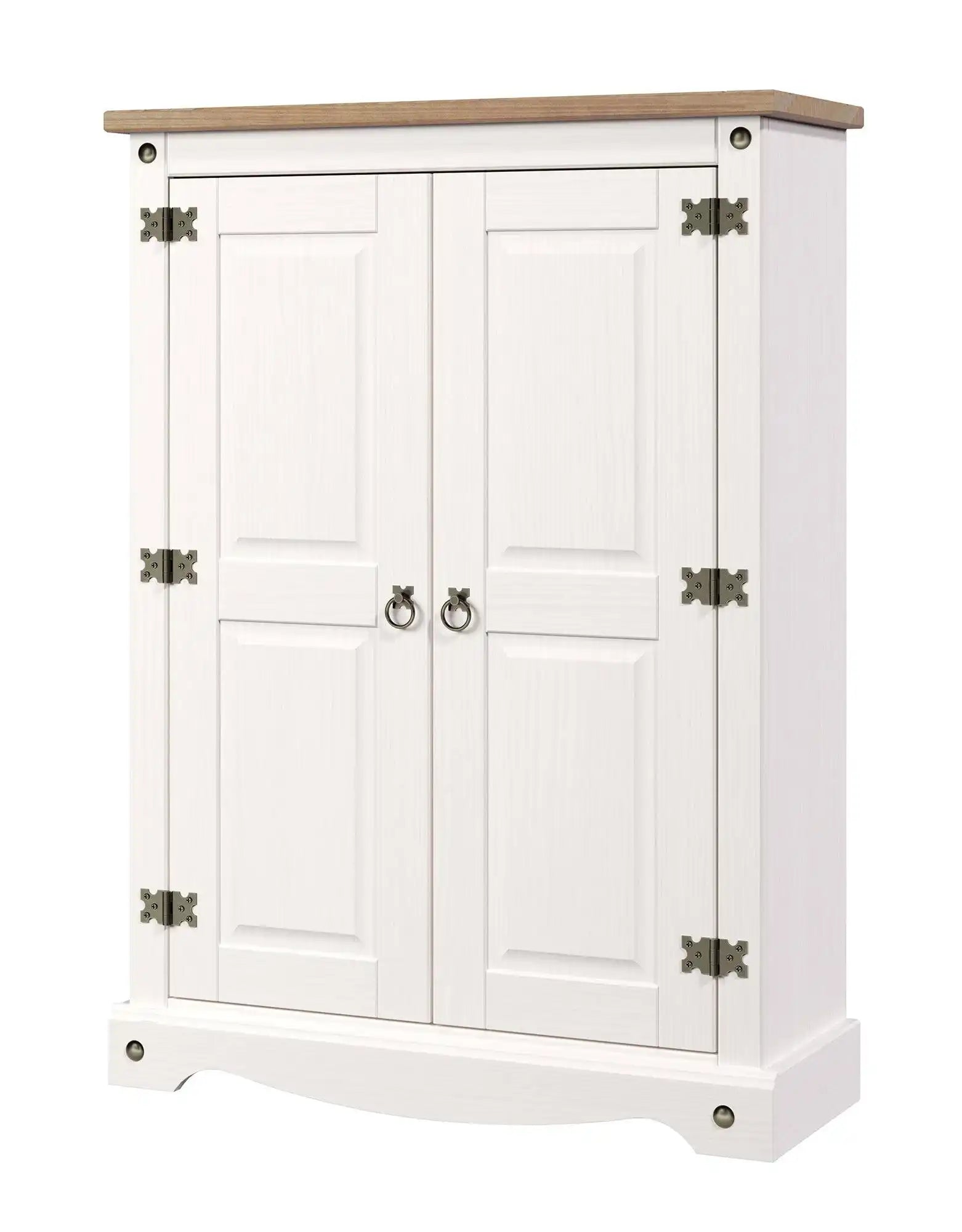 Core Products Corona Pine White Washed 2 Door Cupboard Unit - Price Crash Furniture