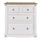 Core Products Corona White Washed Wax Effect Pine 2+2 Drawer Chest - Price Crash Furniture