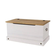 Core Products Corona White Washed Wax Effect Pine Storage Trunk - Price Crash Furniture