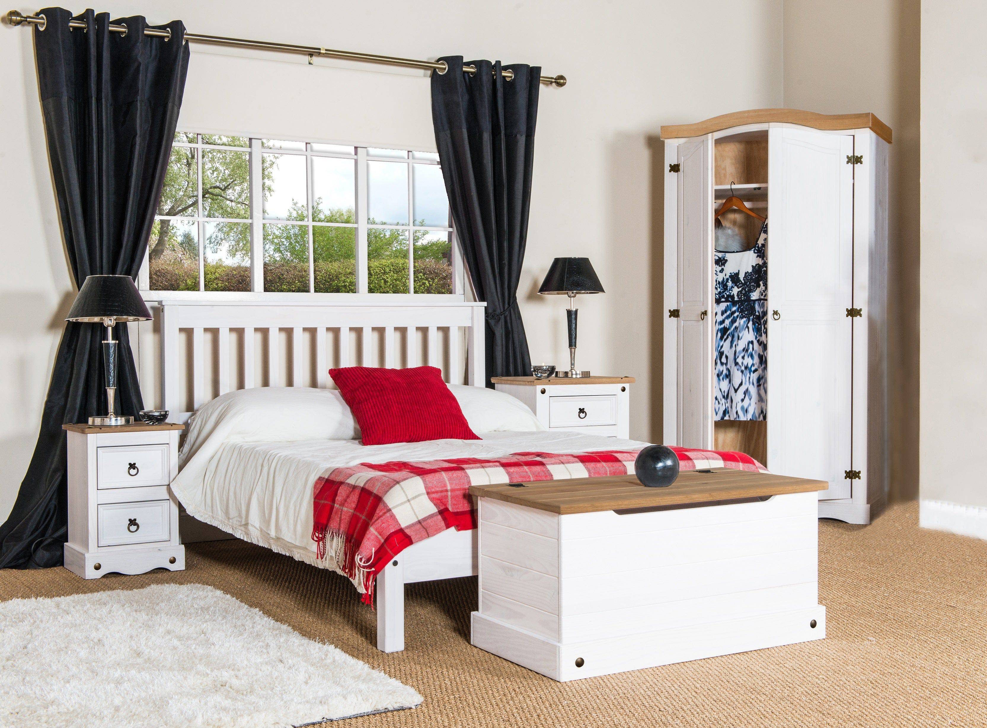 Core Products Corona White Waxed 2 Door Wardrobe - Price Crash Furniture