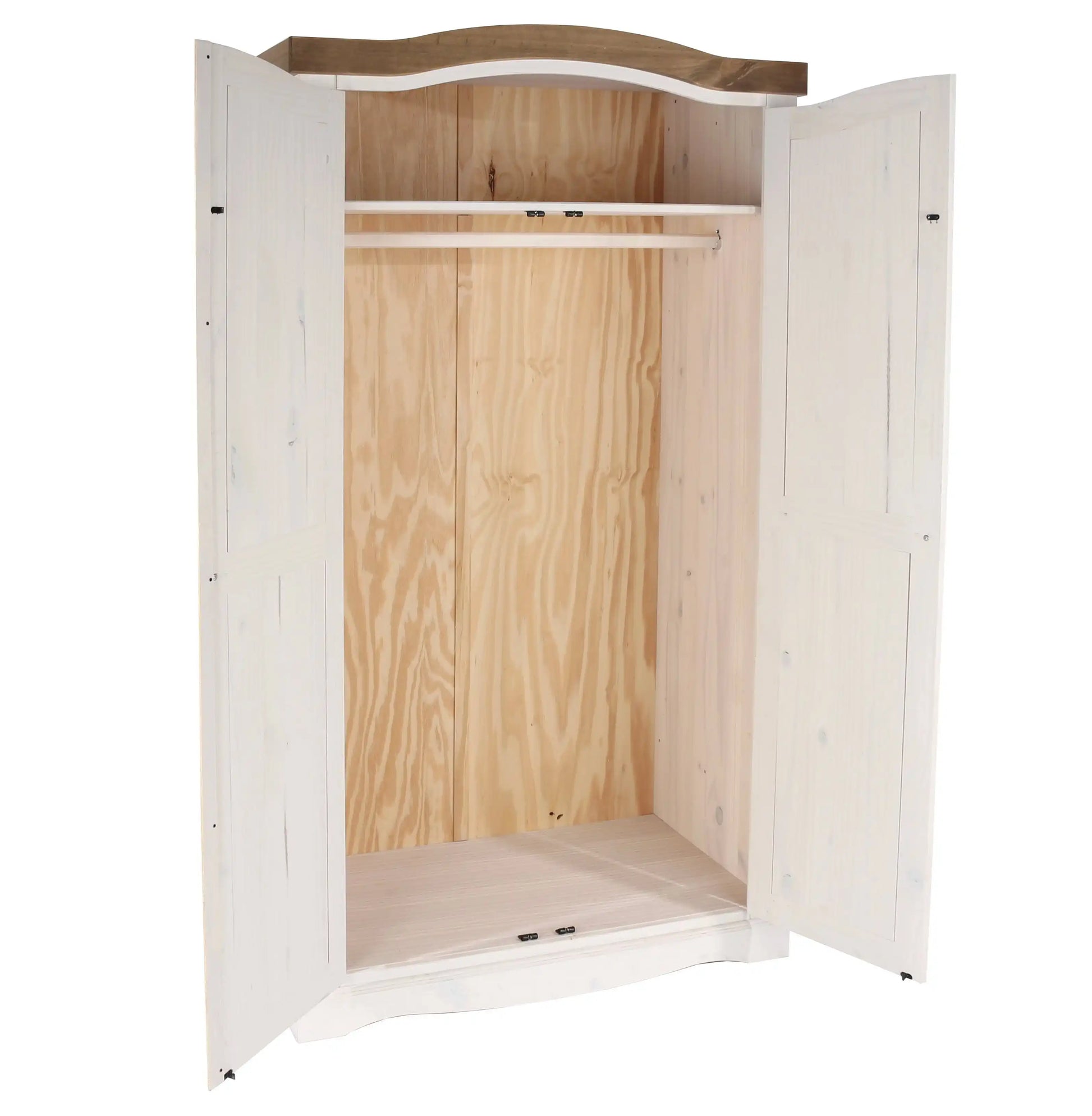 Core Products Corona White Waxed 2 Door Wardrobe - Price Crash Furniture