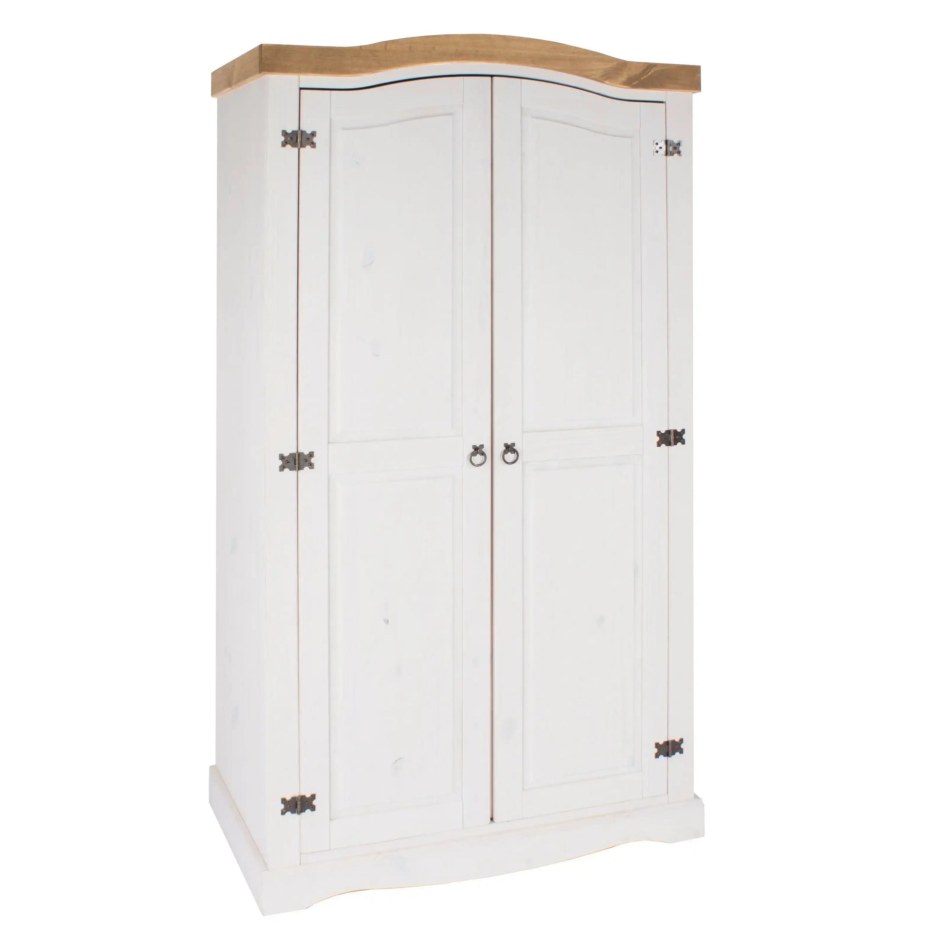 Core Products Corona White Waxed 2 Door Wardrobe - Price Crash Furniture