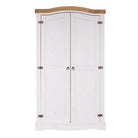Core Products Corona White Waxed 2 Door Wardrobe - Price Crash Furniture