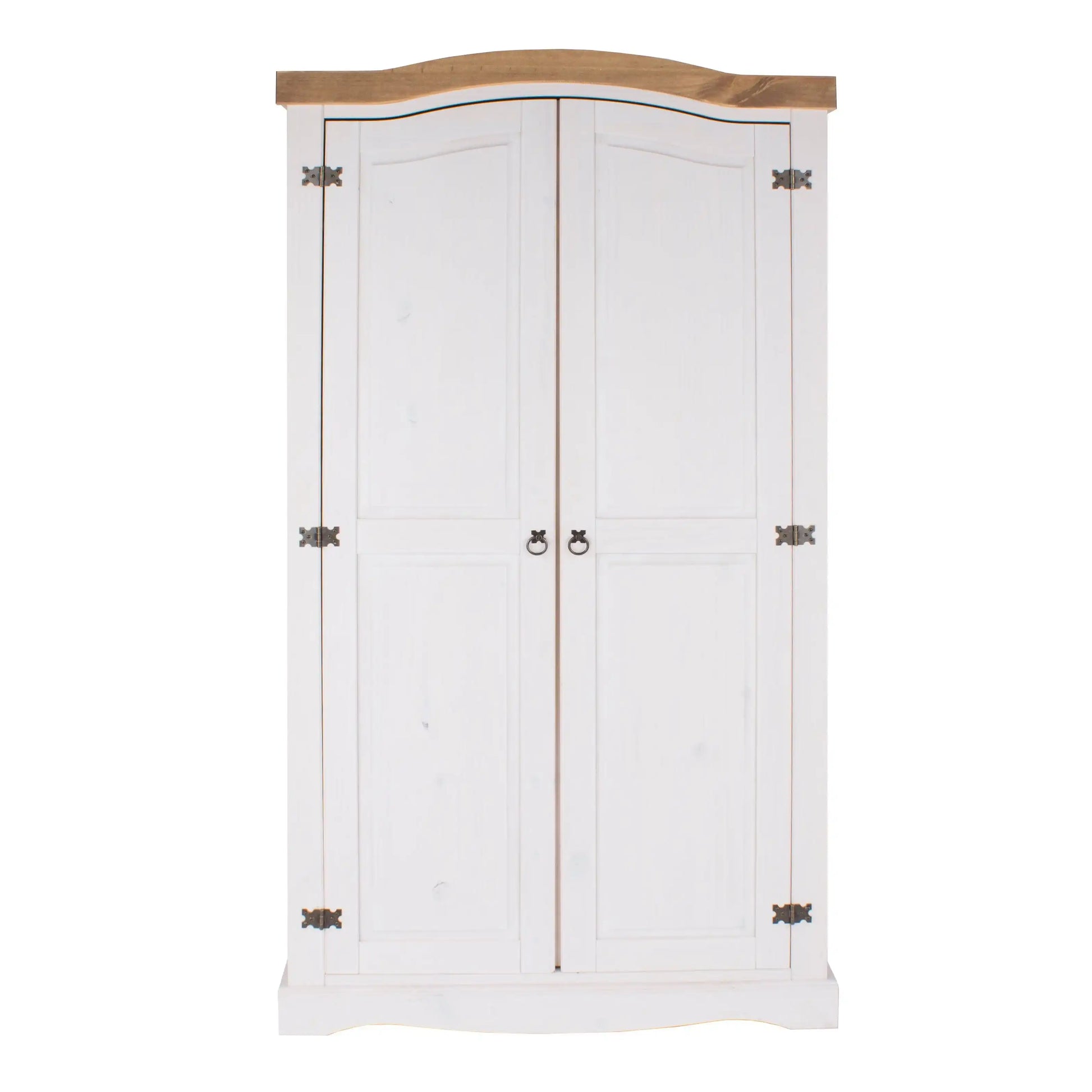 Core Products Corona White Waxed 2 Door Wardrobe - Price Crash Furniture
