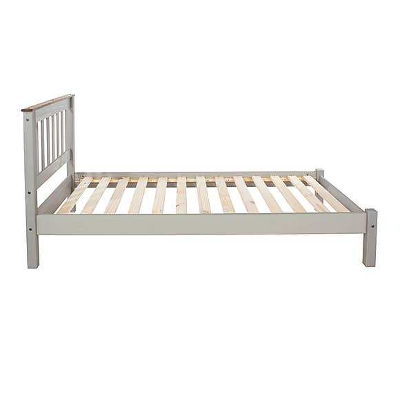 Corona Grey Washed Fashionable 3ft Low End Single Bed - Price Crash Furniture